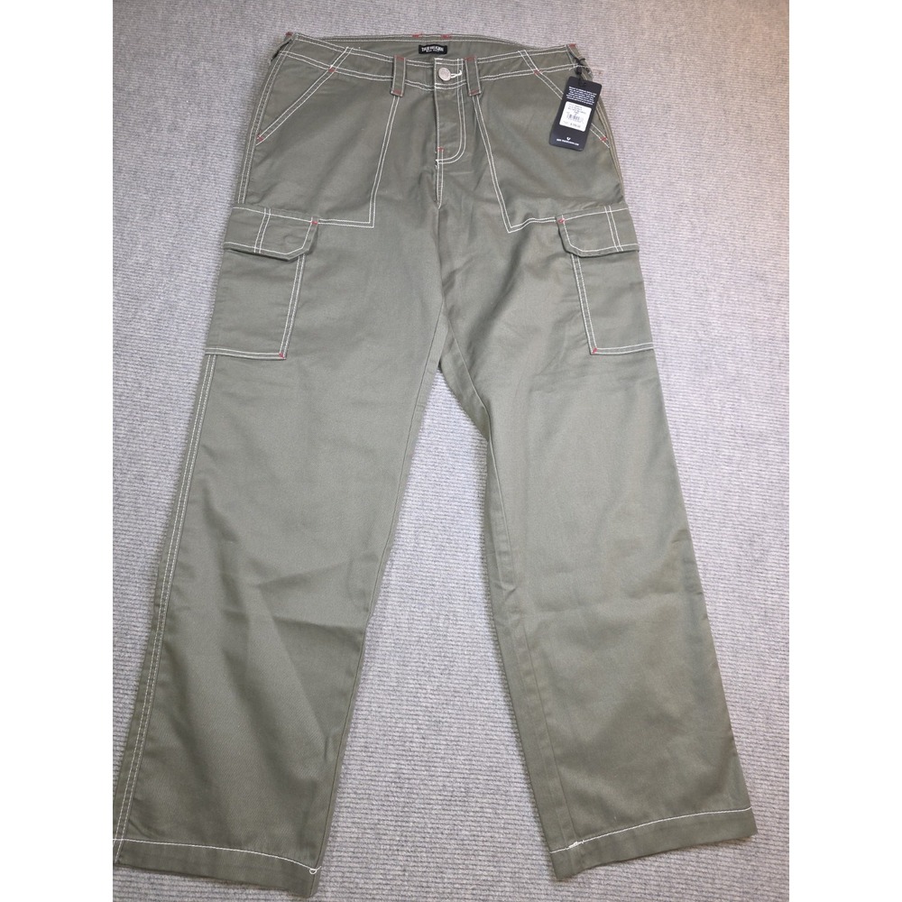 True Religion  Military Cargo Pant Kalamata Green Contrasting Stitch Size 31 NWT